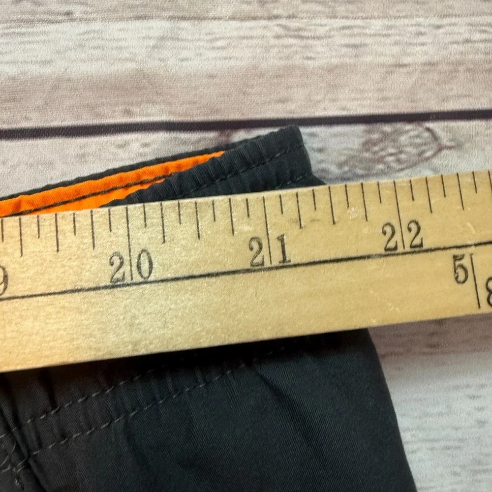 Nike Swim Trunks Fade Stripe Volley Black Orange‎ Swimsuit Shorts Men's Size 2XL